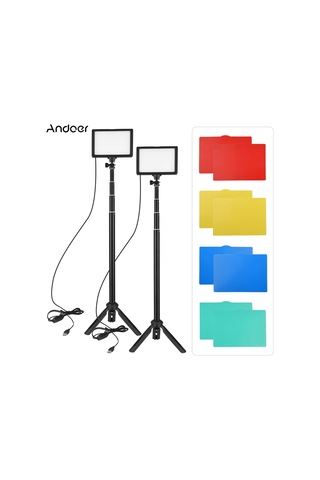 Andoer Usb Led Fotoğrafçılık Video Işık Kiti Siyah 2 Adet Siyah