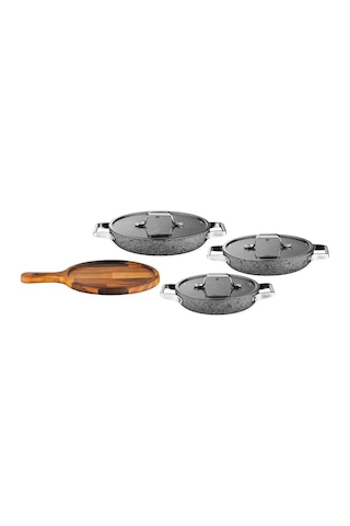 Brioni Sh-110101 Stone 7prç Sahan Seti Gri