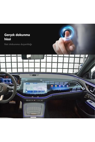 Mercedes E Serisi Uyumlu Ekran Koruyucu Multimedya + Yolcu Ekranı + Dijital Gösterge W214 9H Nano Ekran Koruyucu