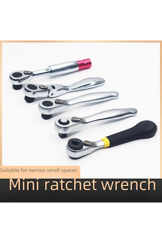 Springsun 1/4" Mini Ratchet Anahtar 72 Dişli Dar Mekanlar İçin Çift Yönlü Vidalama Ve Somun Torna Aracı Somun Seti