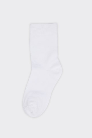 Panço Unisex Çocuk 2'li Basic Beyaz Soket Çorap