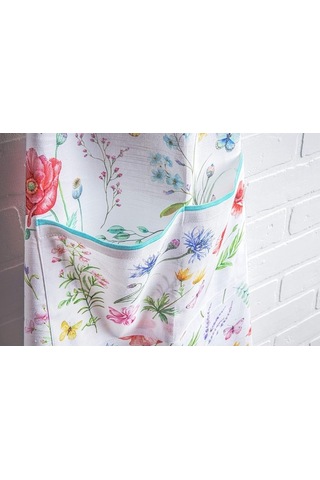 Fastbuy Kadınlar İçin Uzun Bağlı Ayarlanabilir Boyunlu Pamuklu Mutfak Önlüğü 4 Çiçekli Diğer Diğer