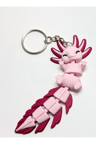 3d Baskı Hareketli Aksolotl Anahtarlık Eklemli Pembe Aksolotl Figürü Çok Renkli 3d Baskı Hareketli Aksolotl Anahtarlık Eklemli Pembe Aksolotl Figürü Çok Renkli