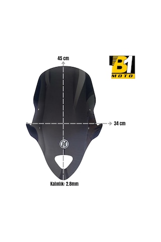 Mondial 125 Drift L 2011-2023 Uyumlu Kısa Ön Cam Füme