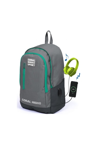 Coral High Sport Açık Gri Okul Çantası ve Kalemlik Seti - Ortaokul