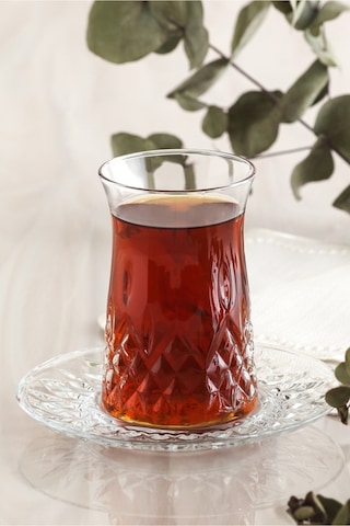 Lav Odin Cam Çay Seti 6 Kişilik 170 ml (6 Çay Bardağı, 6 Çay Tabağı)