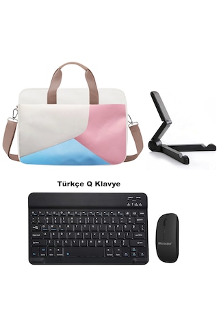 Microcase Xiaomi Redmi Pad 2 11 İnch Tablet İçin Tablet Çanta + Bluetooth Klavye + Mouse + Tablet Standı Siyah- Al4233 Omuz Çantası