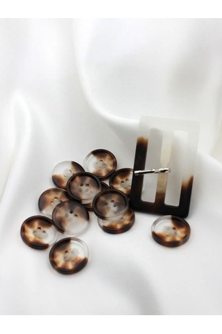 The New Button Dekoratif Düğmeler Kahverengi 25 Mm 12 Adet 276235836