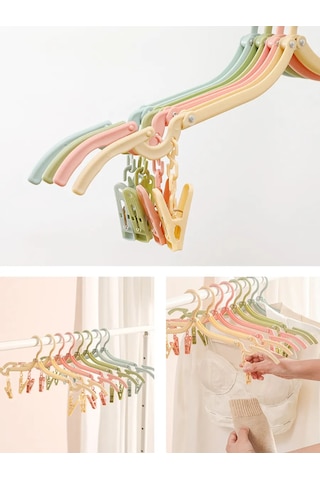 Morabi Katlanabilir Seyahat Elbise Ve Çamaşır Askıları 398554683 Yeşil