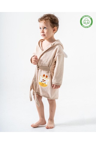 Zürafalı Bornoz Bej