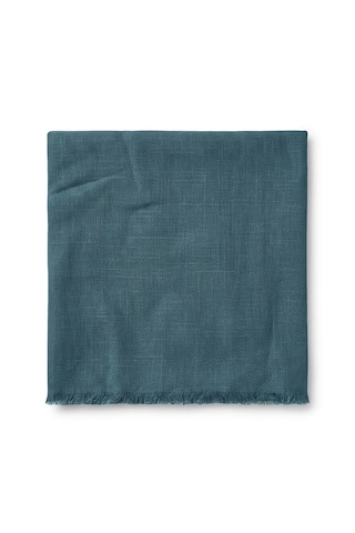 Özense Çift Flamlı Pamuklu Terletmeyen 4 Mevsim Kullanılabilir 100x100 Cm Ladin mavisi Renkli Eşarp