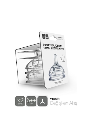 Comotomo Silikon 2’li Biberon Emziği – Değişken Akışlı (6+ Ay)
