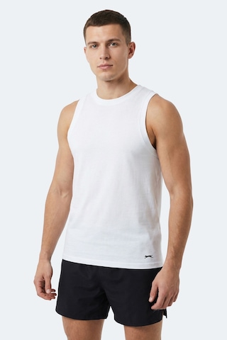 Slazenger Kulap Erkek Kolsuz Beyaz Tişört Beyaz