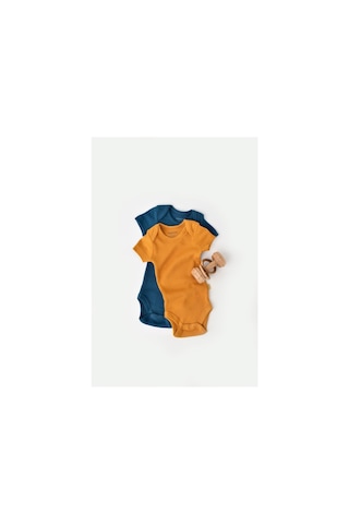 Rebebe Babycosy Modal 2 Li Kısa Kollu Bebek Badi - Bebek Body - Csym1121 (544635101) Mavi - Safran