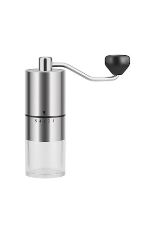 Espresso, French Press İçin Seramik Çapaklı Manuel Kahve Öğütücü, Ev Kullanımı Ve Kamp Seyahati İçin, El Kranklı Kahve Çekirdeği Öğütücüler Gümüş