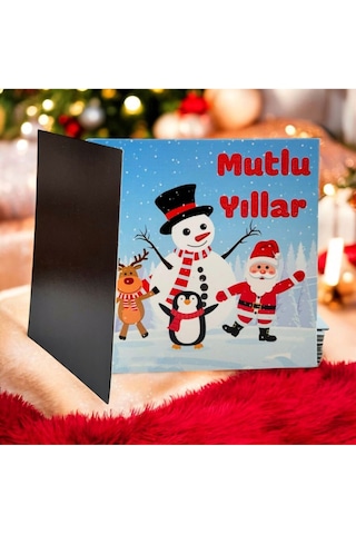 Yeni Yıl-yılbaşı Hediyesi Magnet 1 Adet -9x9 Cm Buzdolabı Magneti