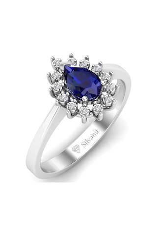 0,50 Karat Pırlantalı Safir Yüzük (464657143)