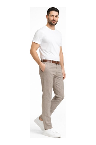Classics Men Captiva İtalyan Kesim Comfort Fit Erkek Keten Pantolon - 7557 Krem
