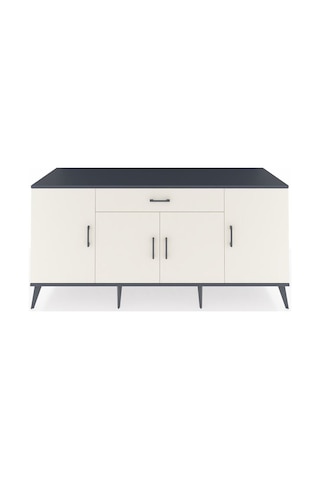 Kronos Konsol 3 Raflı Tek Çekmeceli 4 Kapaklı 176x59x83 Antrasit-aytaşı/aytaşı Aytaşı/aytaşı