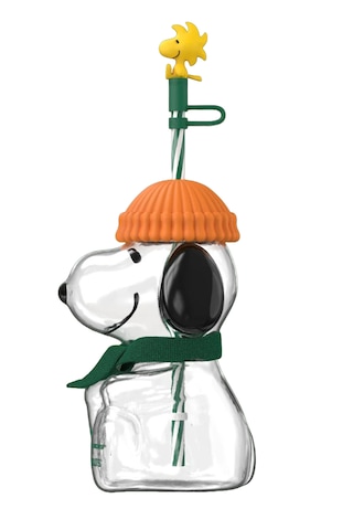 Starbucks Snoopy Peanuts Cam Soğuk İçecek Bardağı 591ml - Limited Edition Cam - Şeffaf