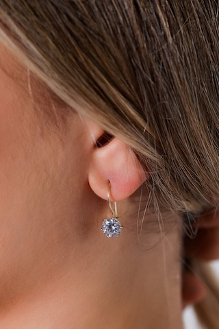 Moom Mücevherat Kadın Tek Taş Sallantılı Küpe 14 Ayar Altın N11.15612