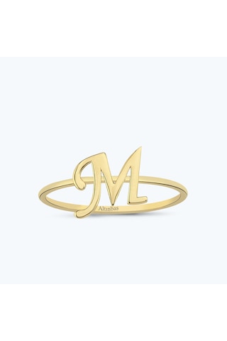 Altınbaş Altın M Harfi Yüzük Myzıntgk01-25295 Çok Renkli