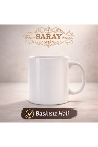 Baskılı Kupa Bardak Beyaz - Siyah