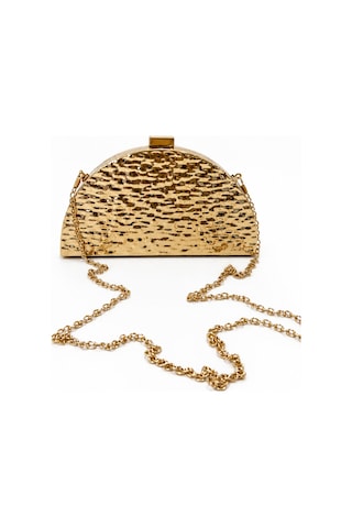 Aylesh Évora Kadın Gold Omuz Ve El Çantası Metalik Zincir Askılı Clutch Çanta Altın Altın
