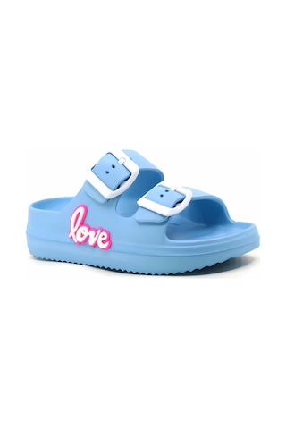 Ayfox Love Yazılı Suya Dayanıklı Kız Çocuk Terlik Mavi
