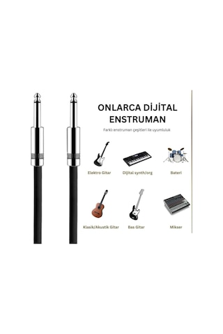 Gitar Jack Kablosu Çelik Uç 3m-elektro Akustik Bas Keman Kemençe