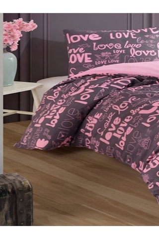 Üntaş Serenat Çift Kişilik Çift Taraflı Love Desen Nevresim Seti Loveçift