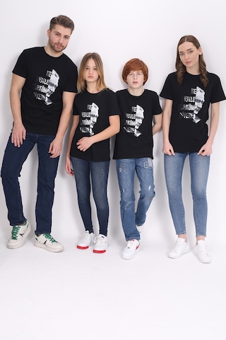 Toontoy Unisex Çocuk Atatürk Baskılı Tişört Siyah