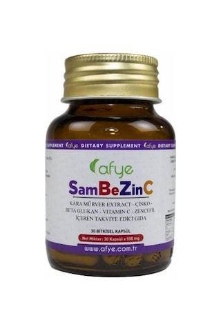 Afye Sambezinc Karamürver-Çinko-Beta Glukan 30 Bitkisel Kapsül