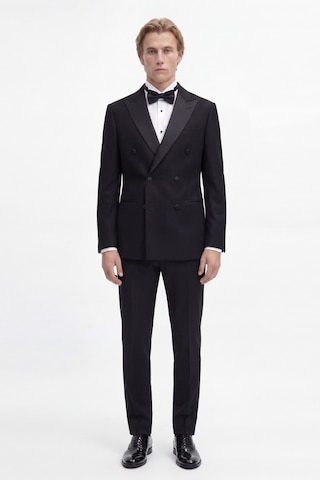 AC&Co / Altınyıldız Classics Erkek Lacı Keten Slim Fit Dar Kesim Kırlangıç Yaka Çift Fleto Cepli Kruvaze Smokin Takım Lacı