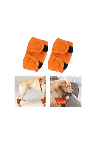 Homyl 2x Pet Diz Pedleri Bacak Desteği Brace Koruyucu Turuncu-m