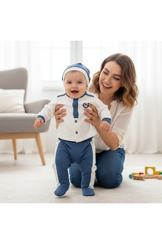 Ürünya Erkek Bebek Little King 5'li Set Lacivert 0 - 3 Ay