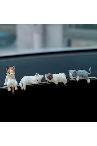 Geeksen Araç Ekranı Dekorasyonu: Renkli Sanal Kedi Mini Figür, Araç İçi Zenginleştirici