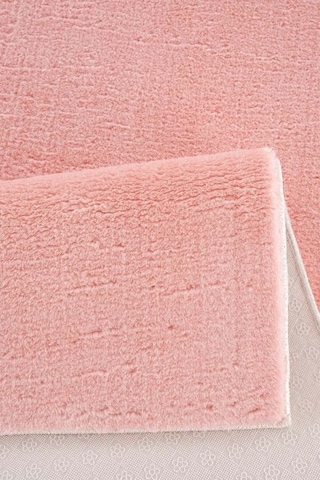 Raschel Carpet Kesme Yolluk Kaymaz Taban Yumuşak Peluş Halı Pembe