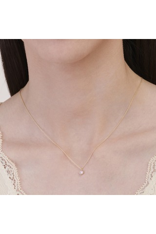 Altınbaş Pembe Taşlı Altın Kolye Klıntgk014-25295