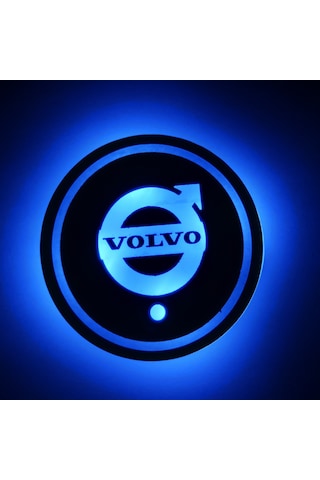 Geeroyoo Volvo Araçlar İçin Işıklı Bardak Altlığı, İç Dekorasyon Ambiyans Lambası, Otomatik Şarj Durdurma Özelliği