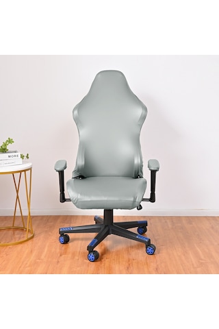 Skycity Su Geçirmez Kedı Tırnak Koruyucu Pu Materiyal Elastik Ofis Oyun Koltuk Örtüsü L Beden, Açık Gri DiğER