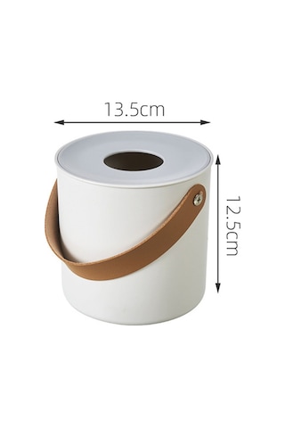 Sones Taşınabilir Ev Mendil Kutusu Sehpa Restoran Masaüstü Peçete Saklama Kutusu, Stil: Yuvarlak