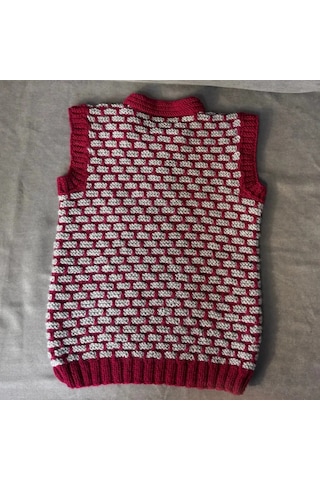 Uretti - Tuğba 9352 - El Örgüsü Gri - Bordo Erkek Çocuk Süveter - 7 -8 Yaş Çok Renkli