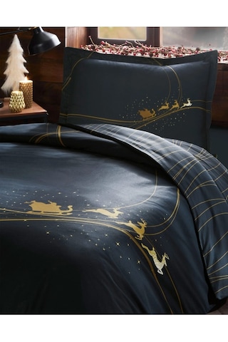 Özdilek Night Twinkle Tek Kişilik Lastikli Çarşaf Nevresim Takımı Lacivert