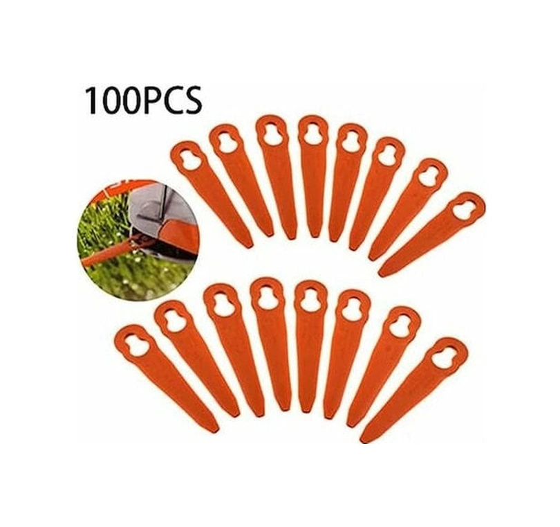 Xiyyadms Bahçe Çimlendirme Makinesi Aksesuarı - Fsa45 Plastik Kablanca Bıçağı Kalebik Şekli, L83 100 Adet Paketi