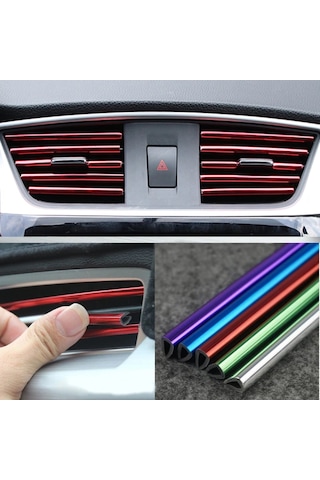 Meyzone Araç Içi Klima Izgara Hava Çıkış Dekoratif Şeritler Klima Şerit