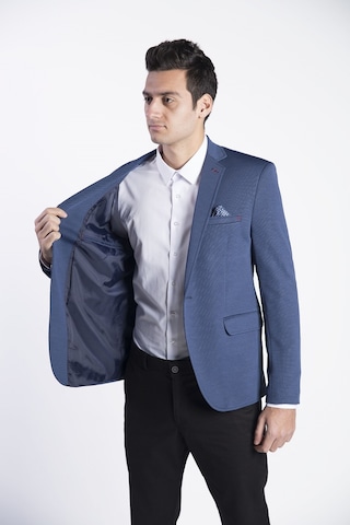 Sposo 5108 Dar Kalıp Yarım Astarlı Mavi Erkek Blazer Ceket Mavi