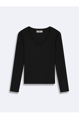 Ltb V Yaka Fitilli Siyah Sweatshırt 011258103960868 200 Siyah