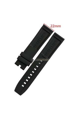 Breitling Modeli 22mm Siyah Renk Silikon Saat Kordonu