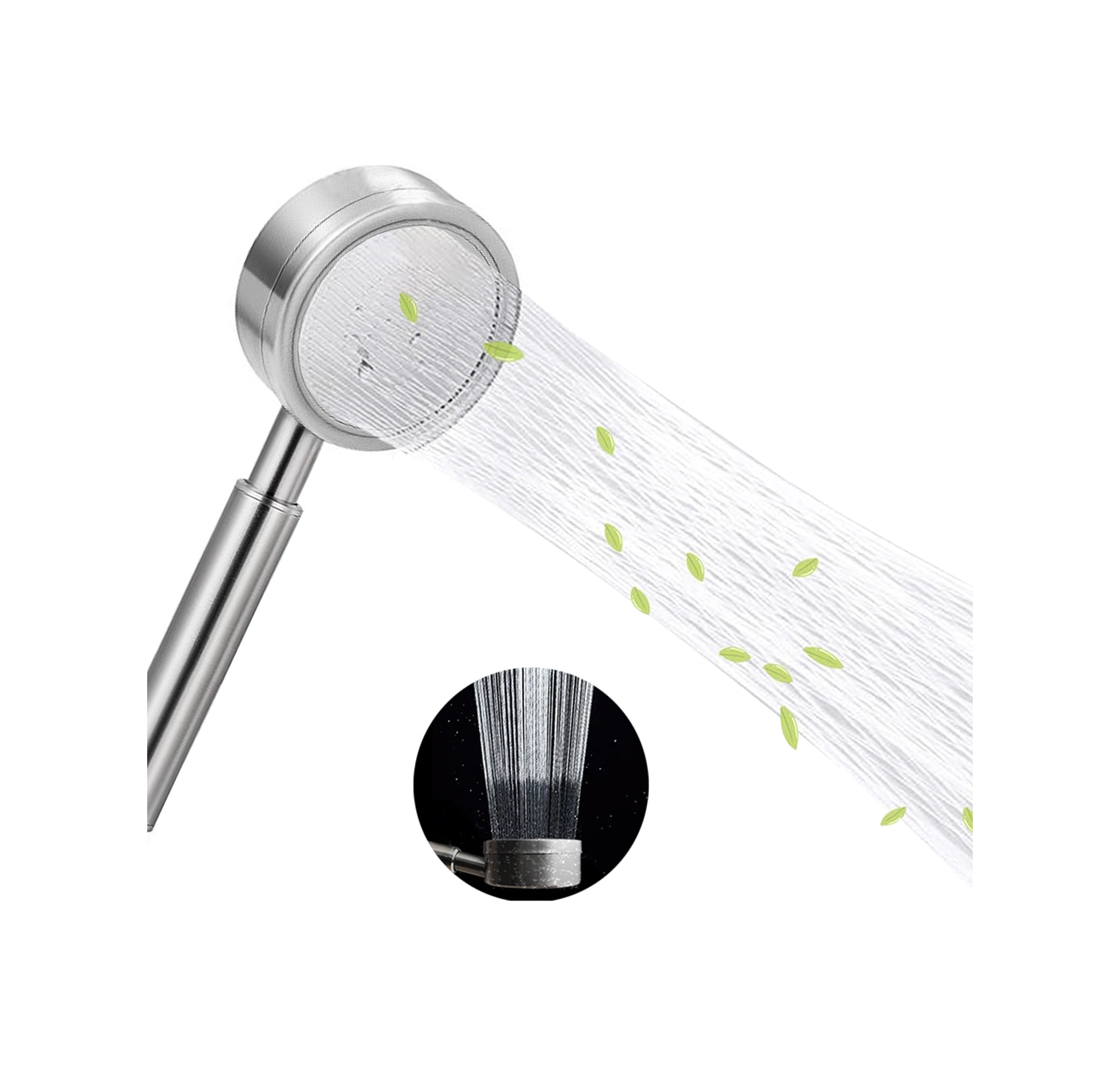 Geeroyoo Stainless Steel 304 Duş Başlığı Seti: Artırılmış Basınçlı, Kol Taylı, 1.5m Hortum Ve Deliksiz Tutucu İle Modern Banyo Aksesuarı Diğer